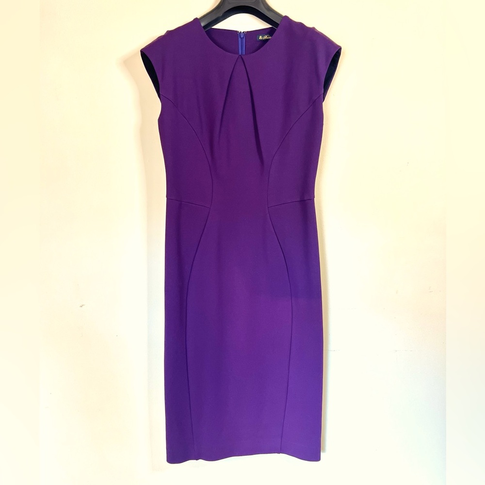 Brooks Brothers Ponte Knit Cap-Sleeve Sheath Dress